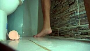 Fucking my ass with toys and dildo leads to intense urination. The sensation builds as the assfucking continues.