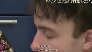 horny bloke gets a footjob