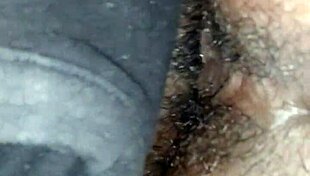 Big black cock destroys ebony pussy in hardcore homemade fucking session