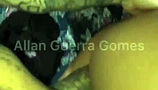 Quick orgasm on brunette's big ass by MMA fighter Allan Guerra Gomes