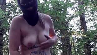 Françoise As Slut In Forest Outdoor Bdsm Scene.