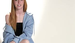 teen redhead madi collins shows intense hitachi orgasm up close in casting interview