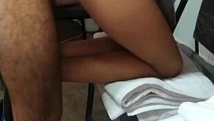 Delicious Anal Ride At Work In Cowgirl Position