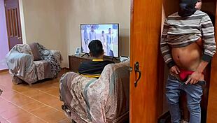 A stranger sneaks into the bedroom to fuck my boyfriend secretly. He moans as they get wild.