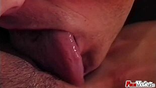 Brunette Beauty Gives FELLATIO In Bath Tube!