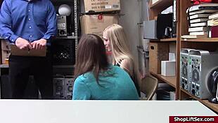 hot shoplifter gets fucked roughly in front of her boyfriend at the store