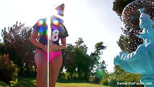 samantha saint's sexy football solo fun