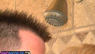 Young Massaging Beauty Teases Client with Sensual Touch in Session