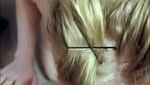 amateur blonde girlfriend takes big cock blowjob and facial cumshot from friend