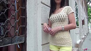 German Scout Approaches Teen on Street for Money Fuck