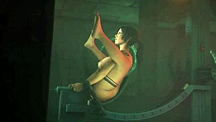 Lara Croft Bound in the Orgasm Machine!
