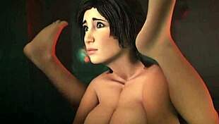 Lara Croft Bound in the Orgasm Machine!