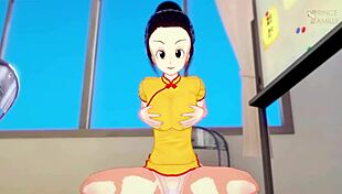 Hot milf Chi-Chi spills milk rewarding her best student in Dragon Ball