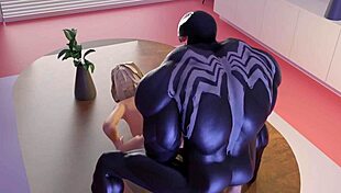 Gen Takes Venom's Big Black Cock In Cosplay Costume.