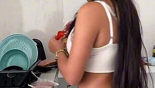 beautiful latina invites you to make breakfast together