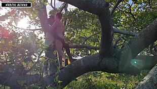 the sexy wife rides the big black cock in the amazon forest