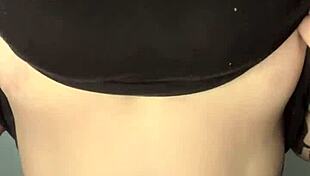 Slapping my huge natural tits against the desk like this