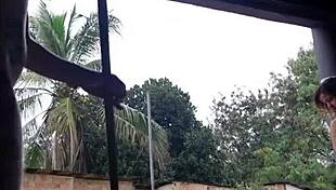 Duas pornstars Lorrany Exotica and Eliane Furacao banging me in my open garage