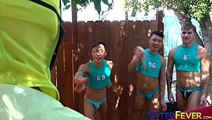 Asian twinks gay orgy and outdoor fun