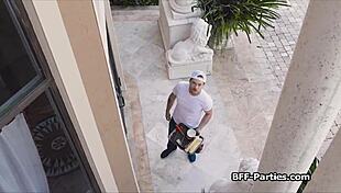 three besties sharing painters fat dick