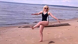 Beautiful Woman Charging at Sea