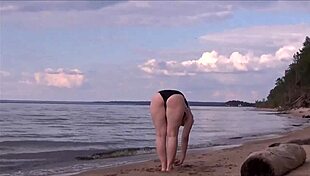 Beautiful Woman Charging at Sea