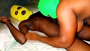 ebony babe sucks that fat pussy hard in doggystyle