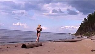 Beautiful Woman Charging at Sea