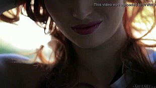 Redhead babe michelle h undresses softly!