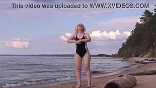 Beautiful Woman Charging at Sea