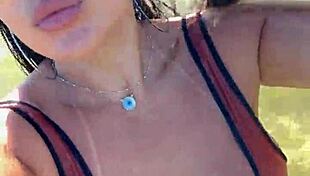 Voyeur waits in vip to see big tits naked with tan mark cameltoe