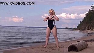 Beautiful Woman Charging at Sea