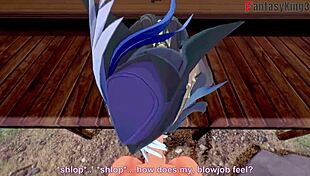 feeling clorinde's passionate blowjob in genshin fantasy