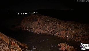 Young girl masturbates on the beach