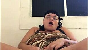 Big Tit Latina BBW Using Vibrator, What A Whore!