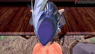 feeling clorinde's passionate blowjob in genshin fantasy