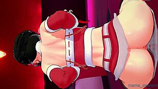 yor forger in santa cosplay spied on during christmas