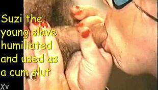 Suzi the young slave gets used as cum slut in bdsm