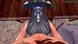 feeling clorinde's passionate blowjob in genshin fantasy