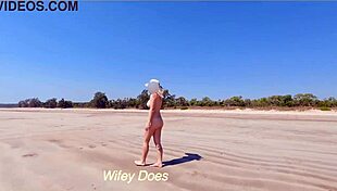 Wife Goes Full Nude At Public Beach With Big Tits