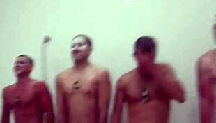 i watch gay muscle guy tie boy in hazing shower fuck