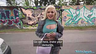 Blue Eyed Blonde Babe Takes Monster Cock Outdoors Despite Wet Pussy