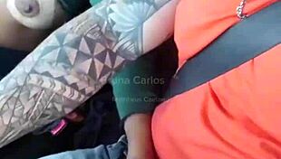 fucking hot blonde in car while ex films cuckold creampie