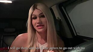 First Time Paying for Sex with Blonde Shemale Prostitute