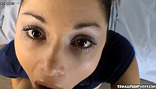 Cute Brunette Teen 18+ Taylor Bow With Small Tits Takes Massive Cock. Detailed Scene Showcases The Action.