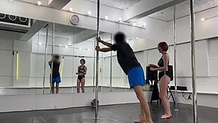 Akira's slender body gets cumshot in lesson