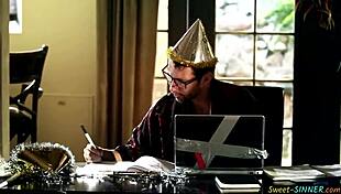 busty teen gets drilled by boyfriend in roleplay storyline