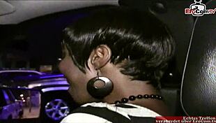 Ebony Slut with Big Natural Tits Picked Up on Street Corner