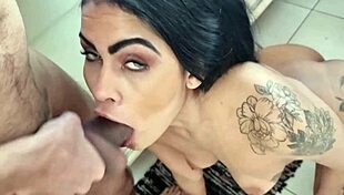 Latina gets fucked in kitchen