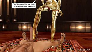 Angel teases with bootjob and blowjob